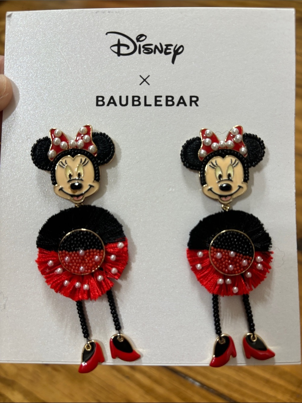 Disney X Baublebar Minnie Mouse Dangling Earrings, Never Worn - Picture 2 of 3
